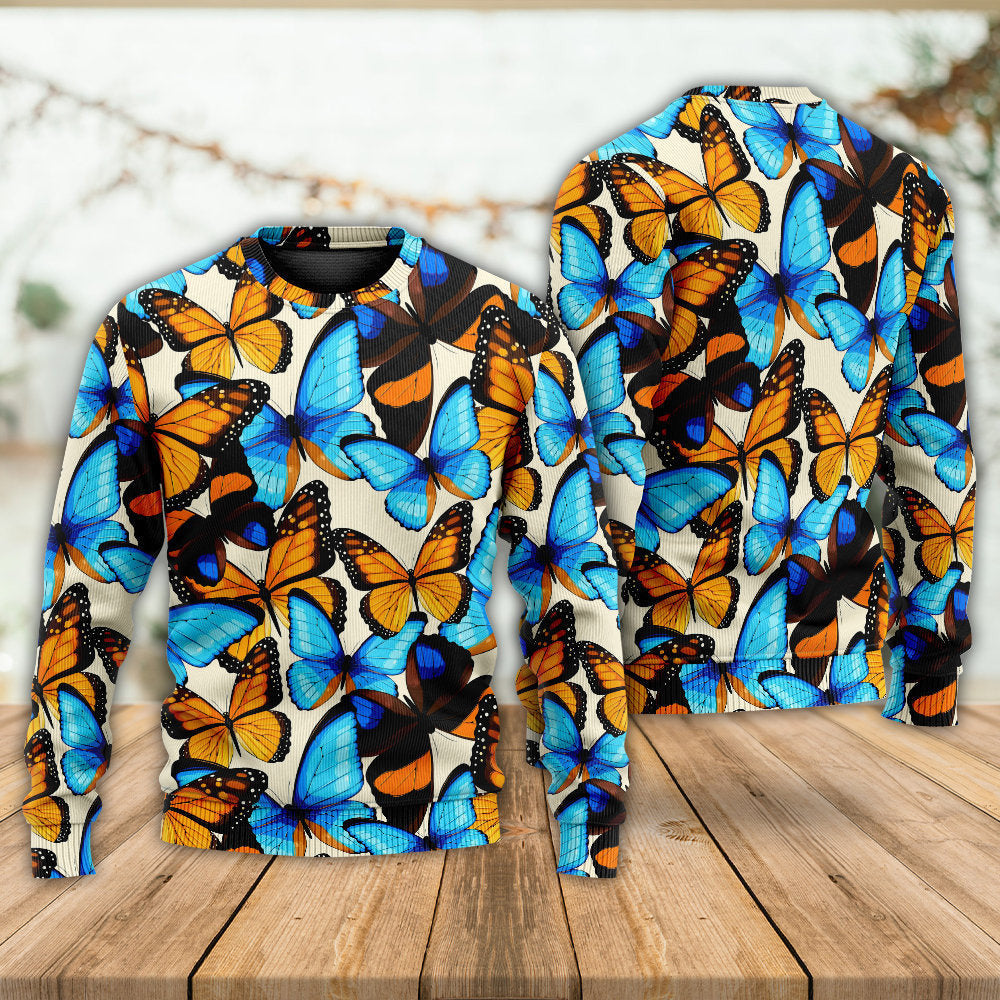Butterfly Abstract Colorful Vintage Ugly Christmas Sweaters
