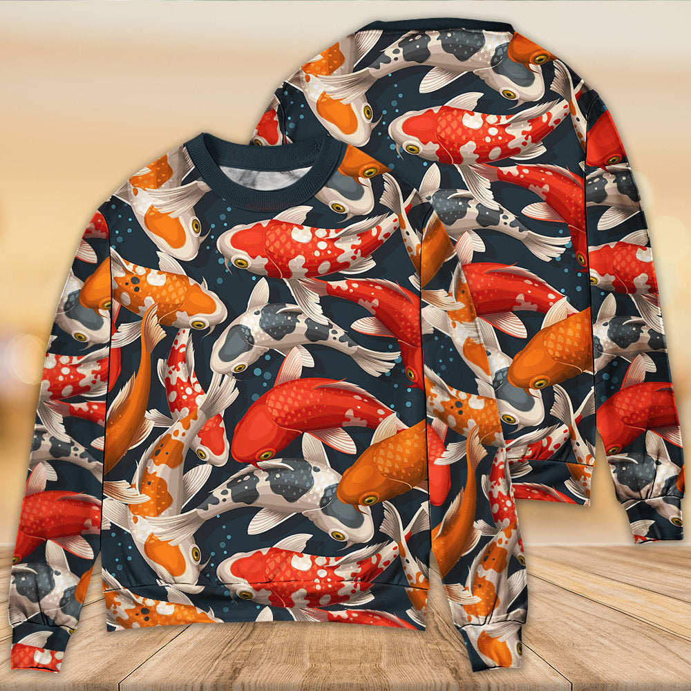 Koi Fish Swimming Colorful Crap Ugly Christmas Sweaters