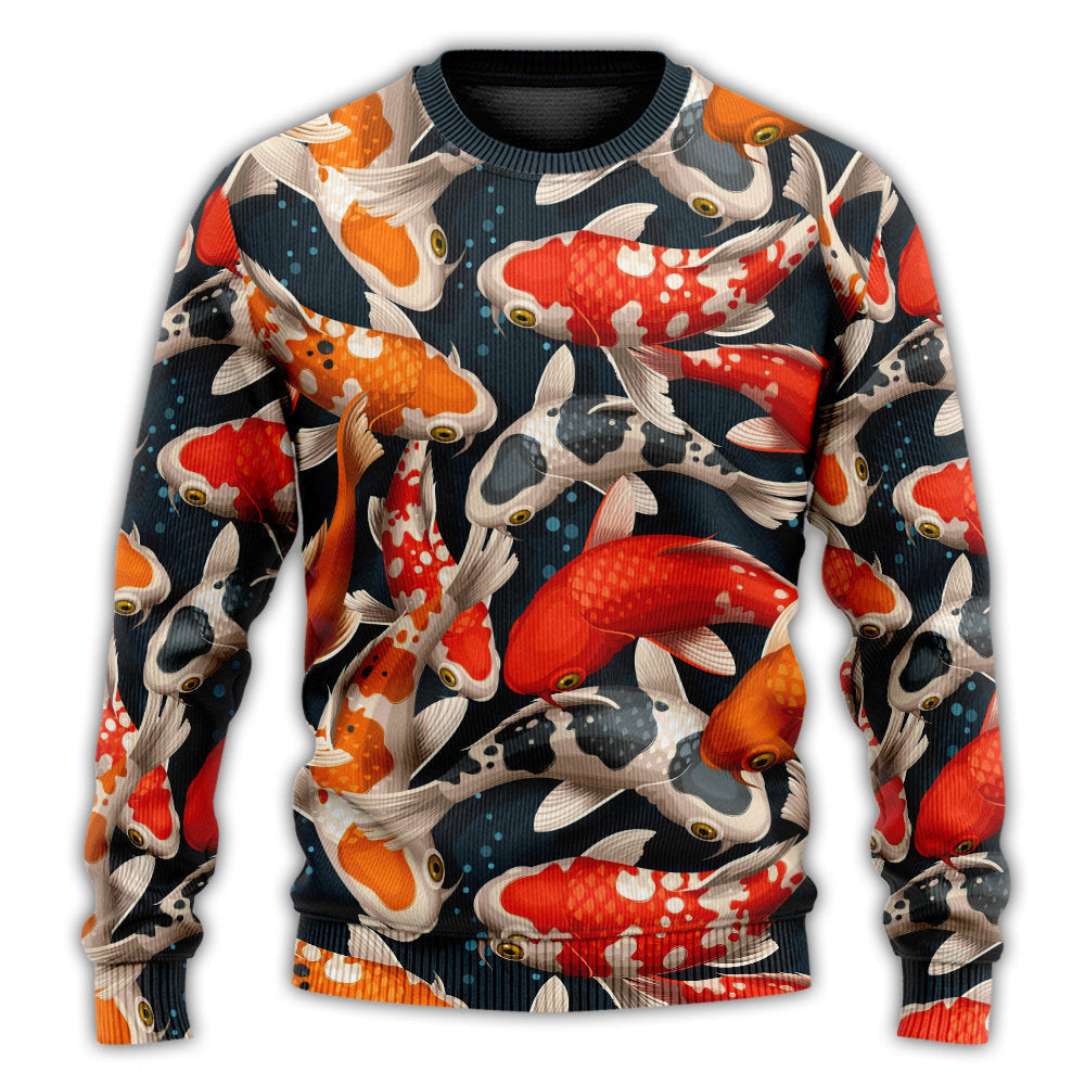 Koi Fish Swimming Colorful Crap Ugly Christmas Sweaters