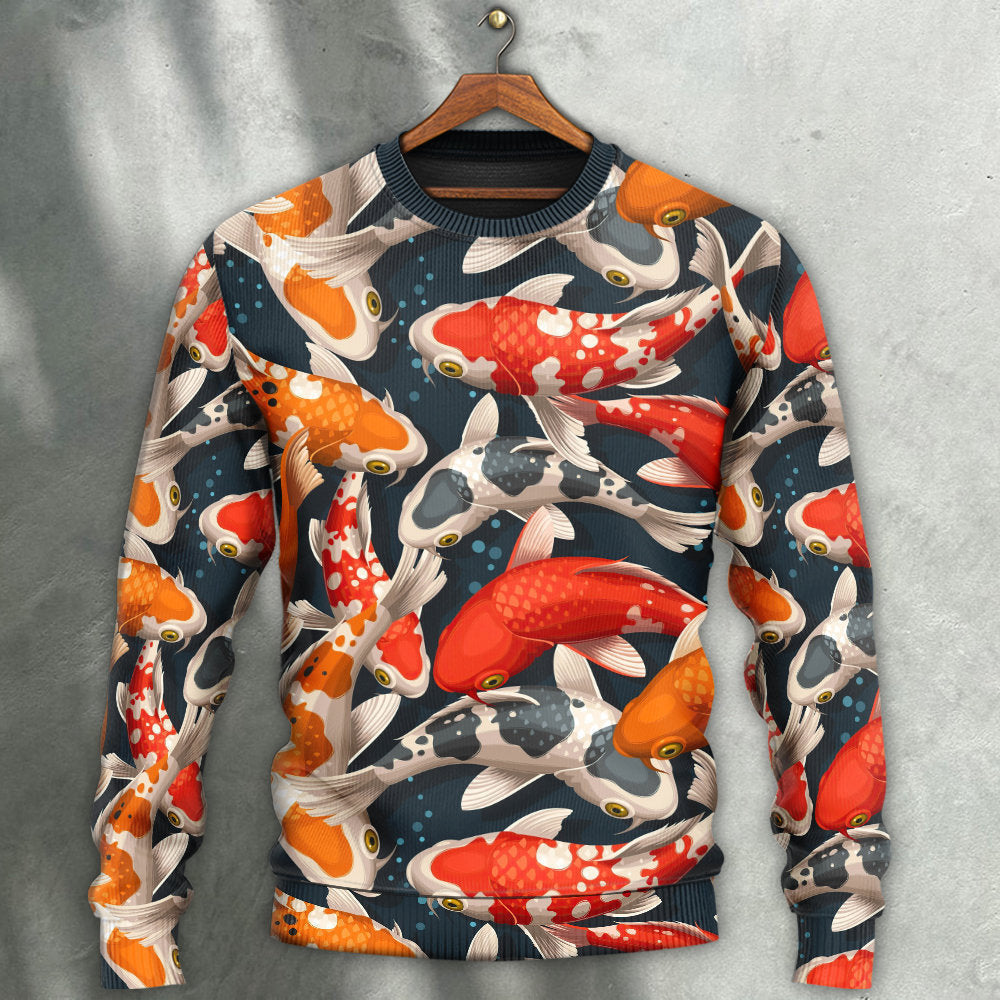 Koi Fish Swimming Colorful Crap Ugly Christmas Sweaters