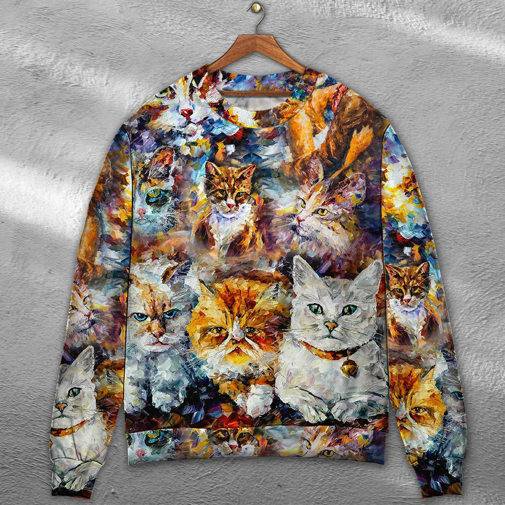 Cat Art Lover Colorful Mixer Ugly Christmas Sweaters