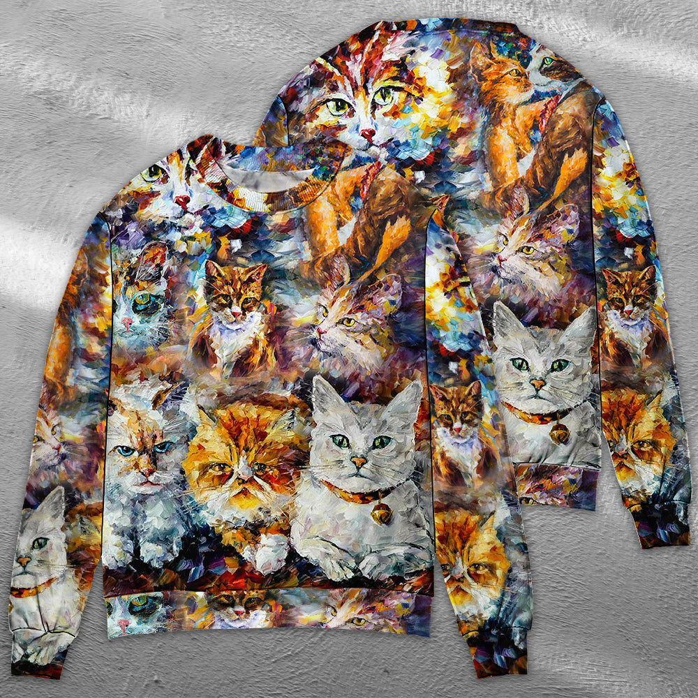Cat Art Lover Colorful Mixer Ugly Christmas Sweaters