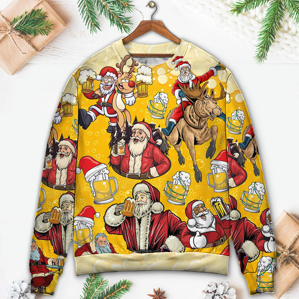 Beer Santa Funny Christmas Merry Xmas Ugly Sweaters