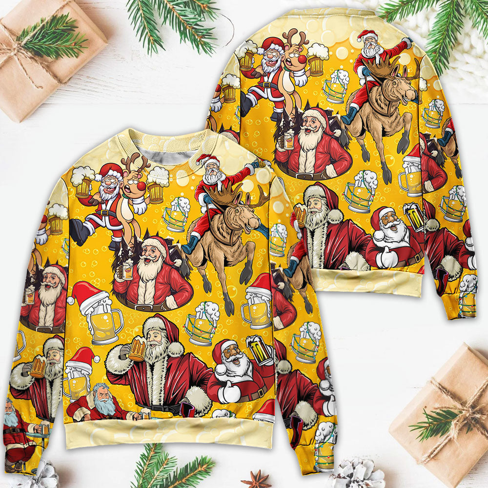Beer Santa Funny Christmas Merry Xmas Ugly Sweaters