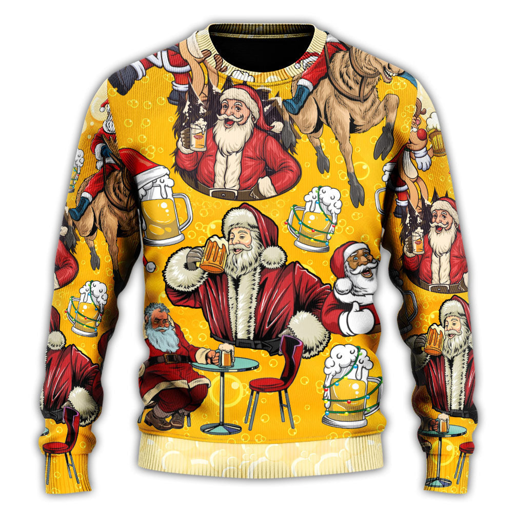 Beer Santa Funny Christmas Merry Xmas Ugly Sweaters