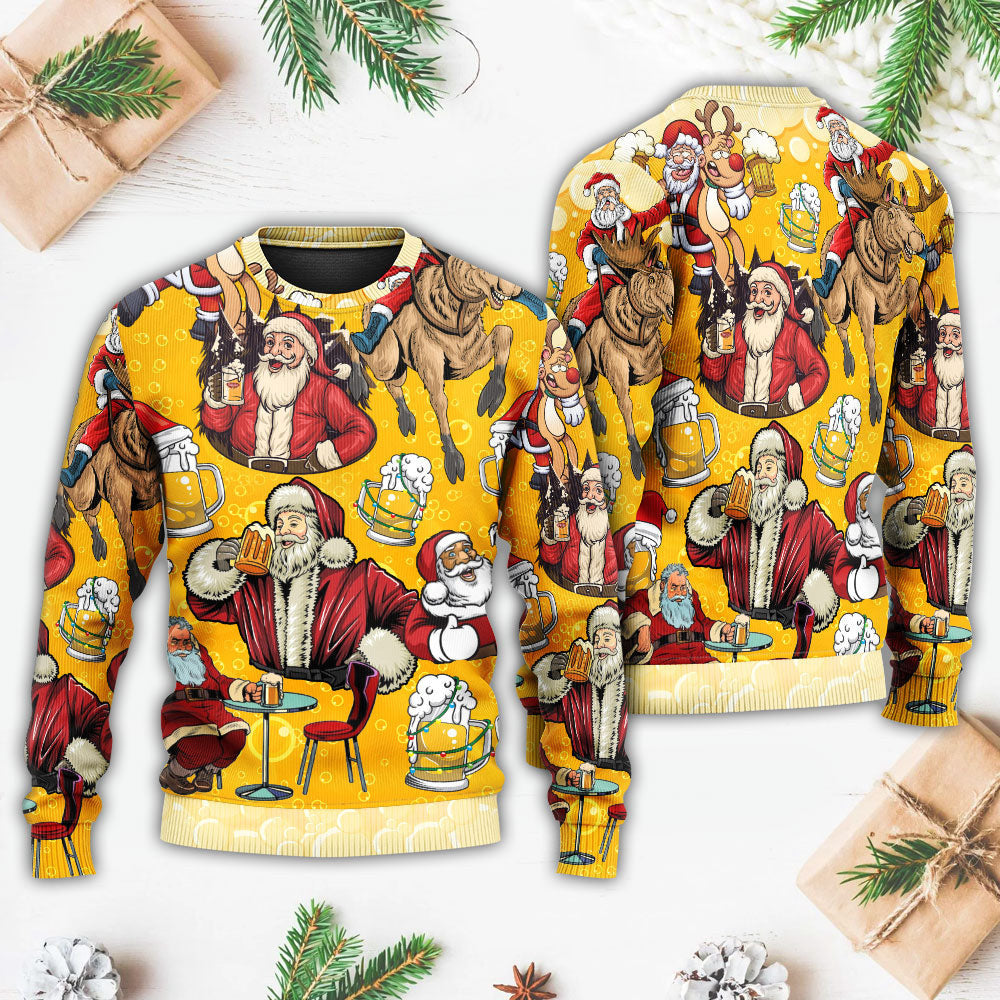 Beer Santa Funny Christmas Merry Xmas Ugly Sweaters