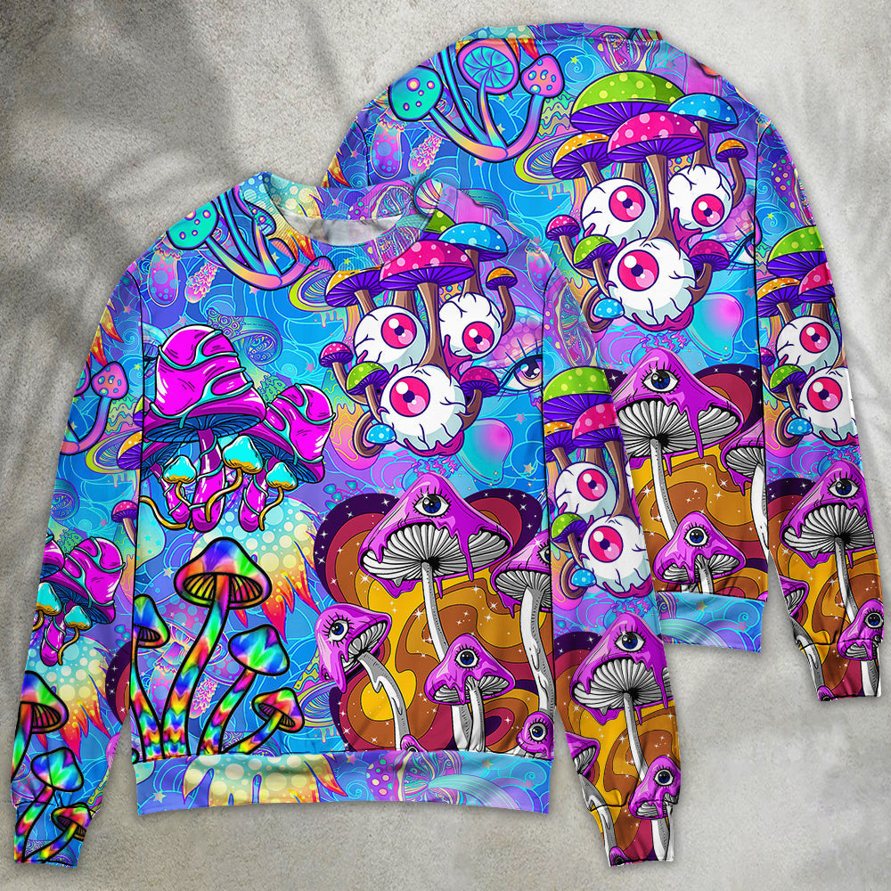 Hippie Mushroom Colorful Cool Style Ugly Christmas Sweaters
