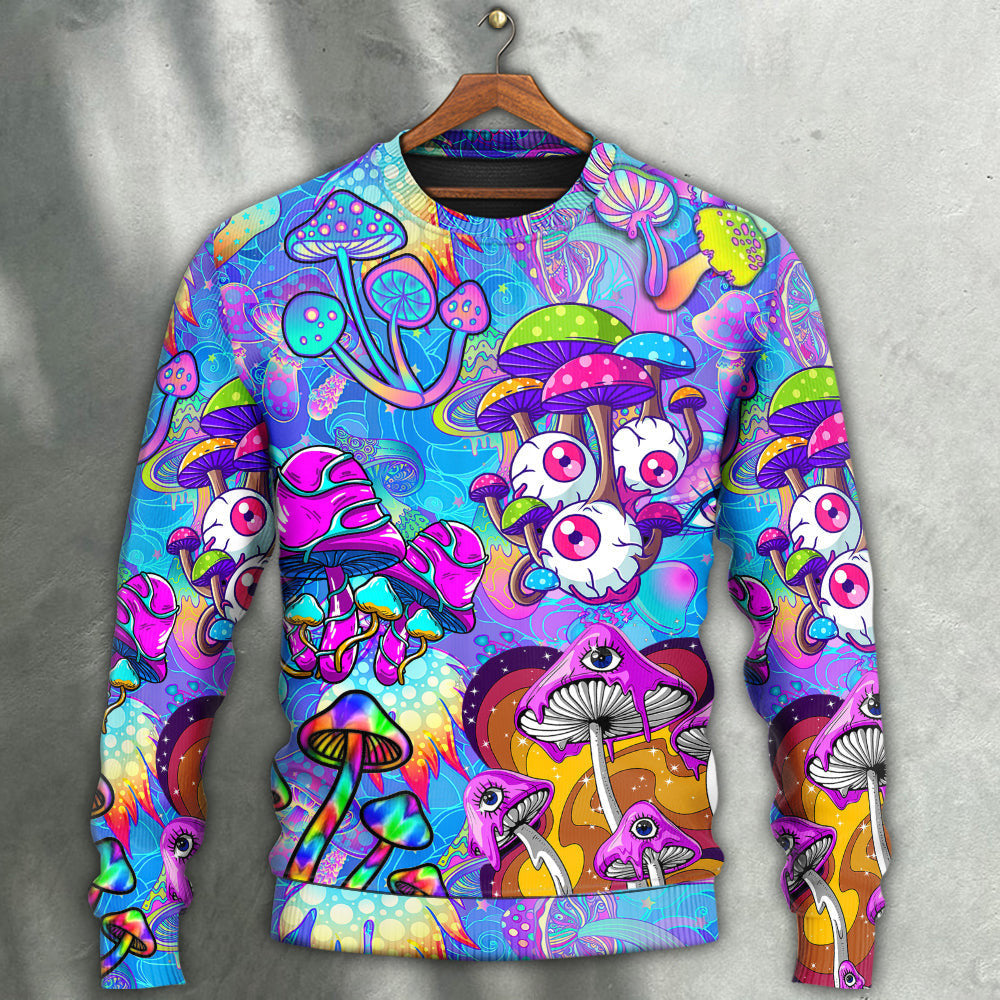 Hippie Mushroom Colorful Cool Style Ugly Christmas Sweaters
