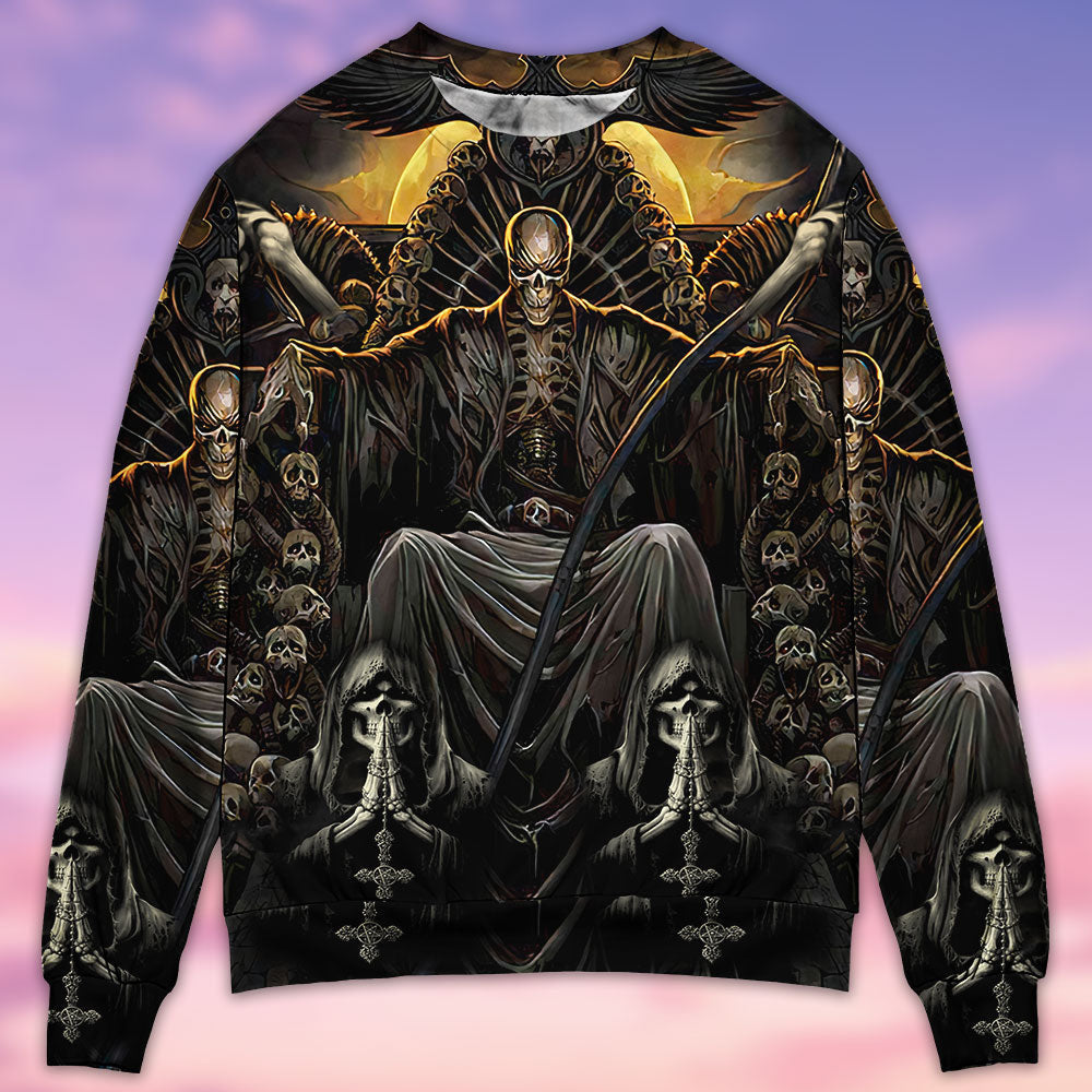 Skull Grim Reaper Dark Ugly Christmas Sweaters