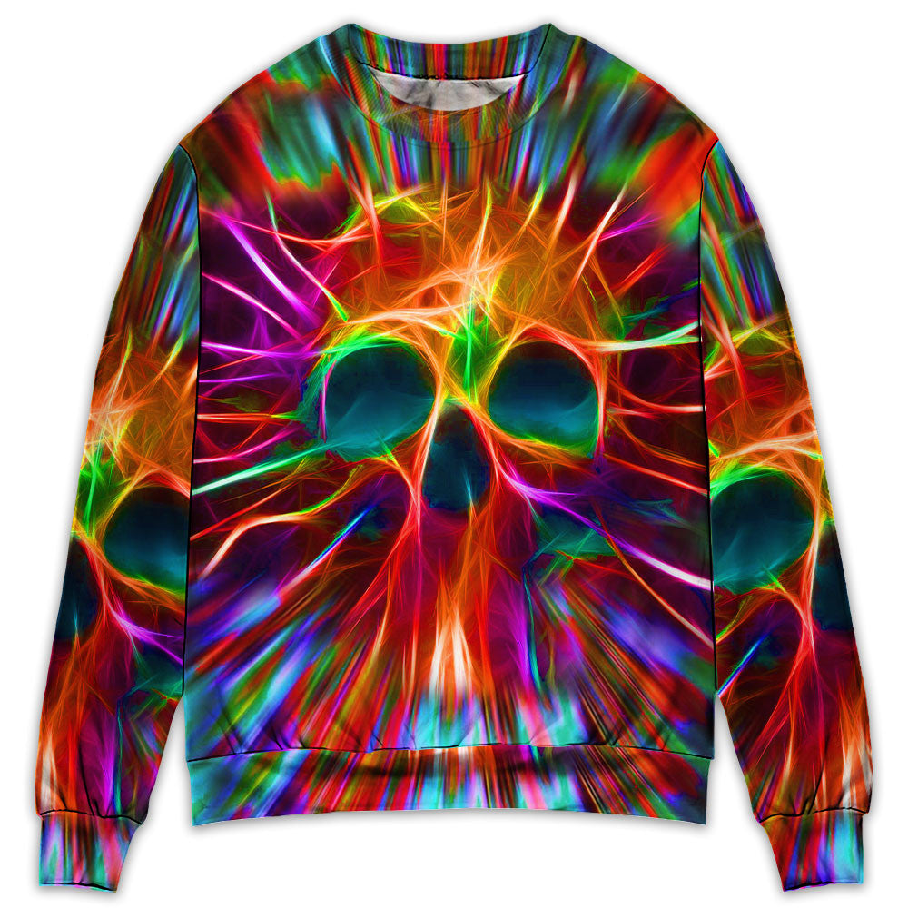 Skull Rainbow Color Love Style Sweater Ugly Christmas