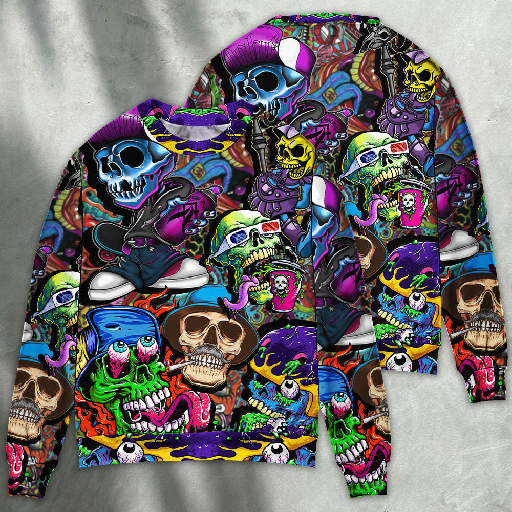Skull Colorful Mix Style Sweater Ugly Christmas