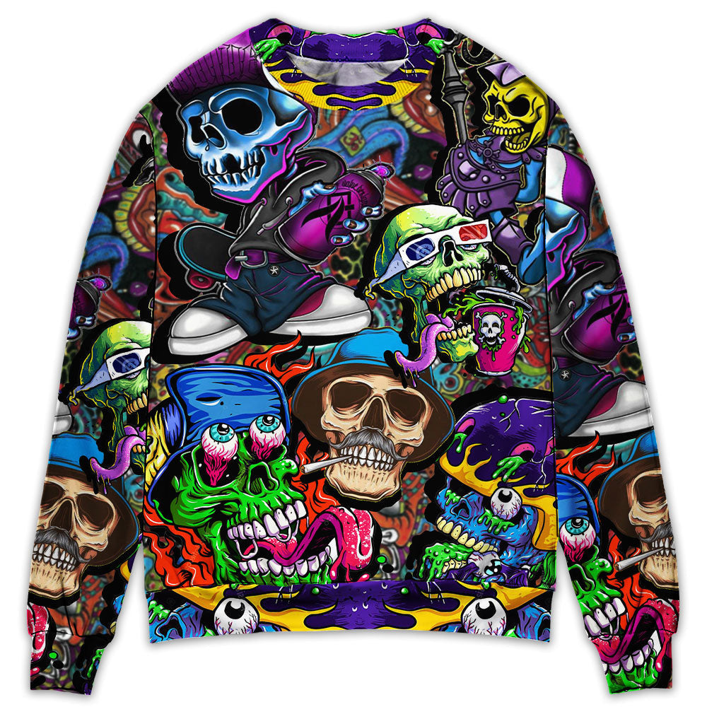 Skull Colorful Mix Style Sweater Ugly Christmas