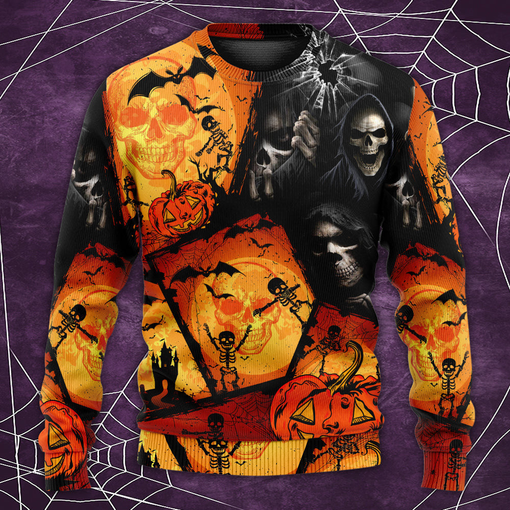 Halloween Skull Pumpkin Scary Ugly Christmas Sweaters