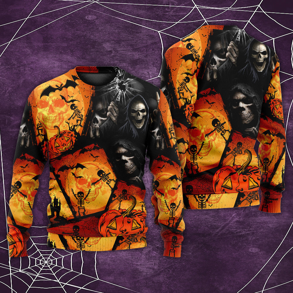 Halloween Skull Pumpkin Scary Ugly Christmas Sweaters