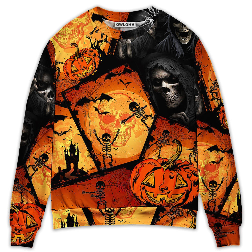Halloween Skull Pumpkin Scary Ugly Christmas Sweaters