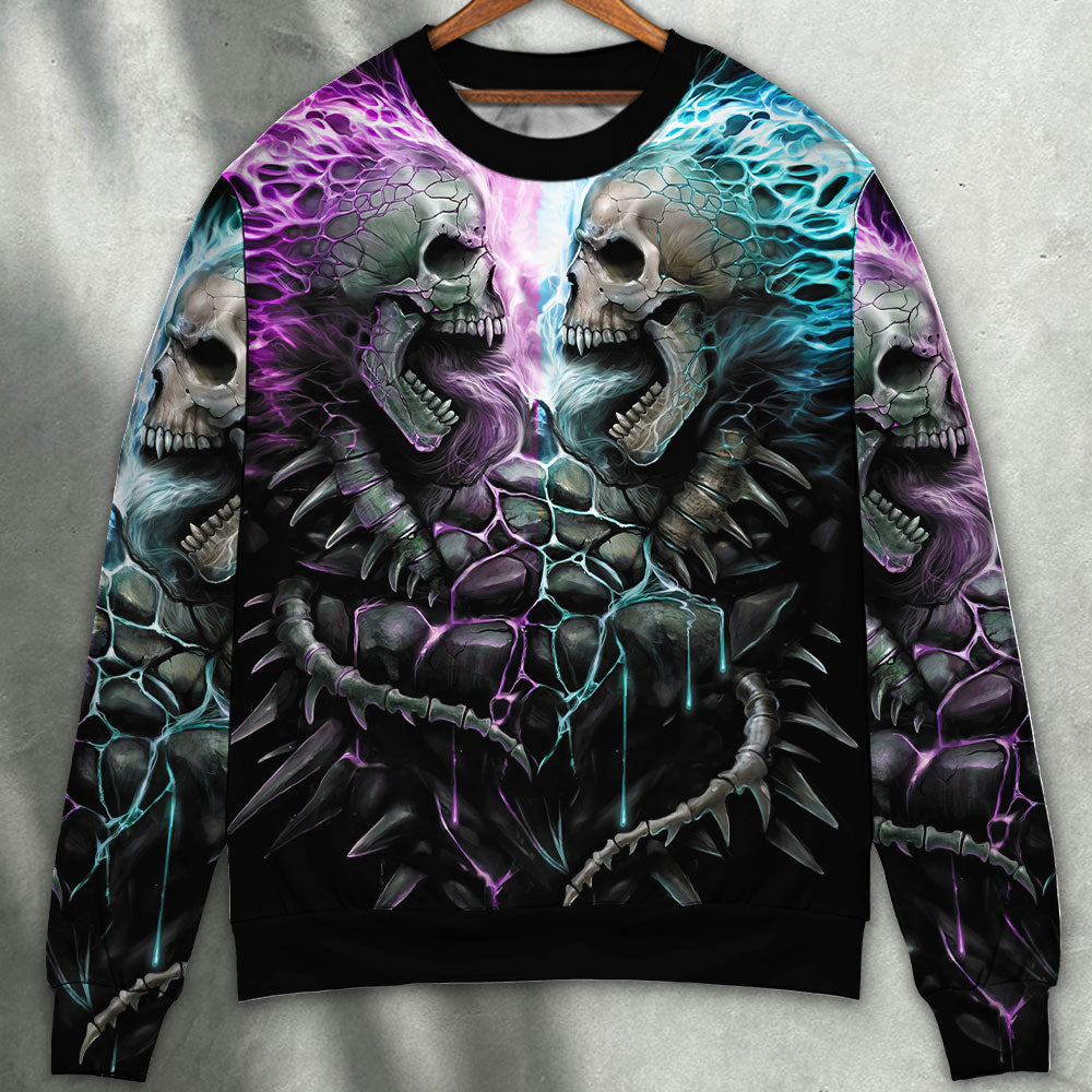 Skull Flaming Style Sweater Ugly Christmas