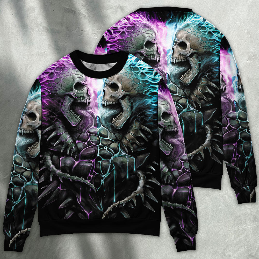Skull Flaming Style Sweater Ugly Christmas