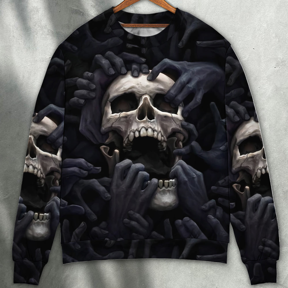 Skull Dark Screaming Hells Hand Ugly Christmas Sweaters