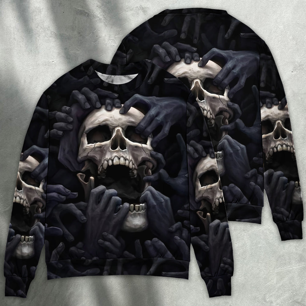 Skull Dark Screaming Hells Hand Ugly Christmas Sweaters