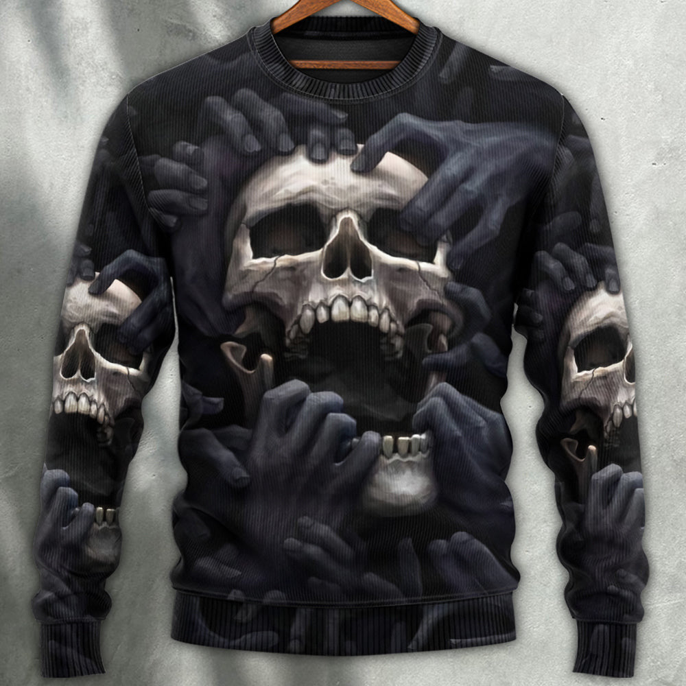 Skull Dark Screaming Hells Hand Ugly Christmas Sweaters