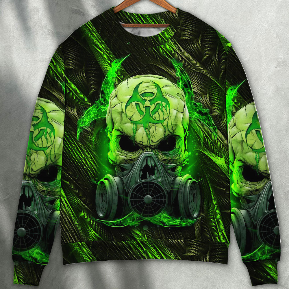 Skull Mask Green Lighting Sweater Ugly Christmas