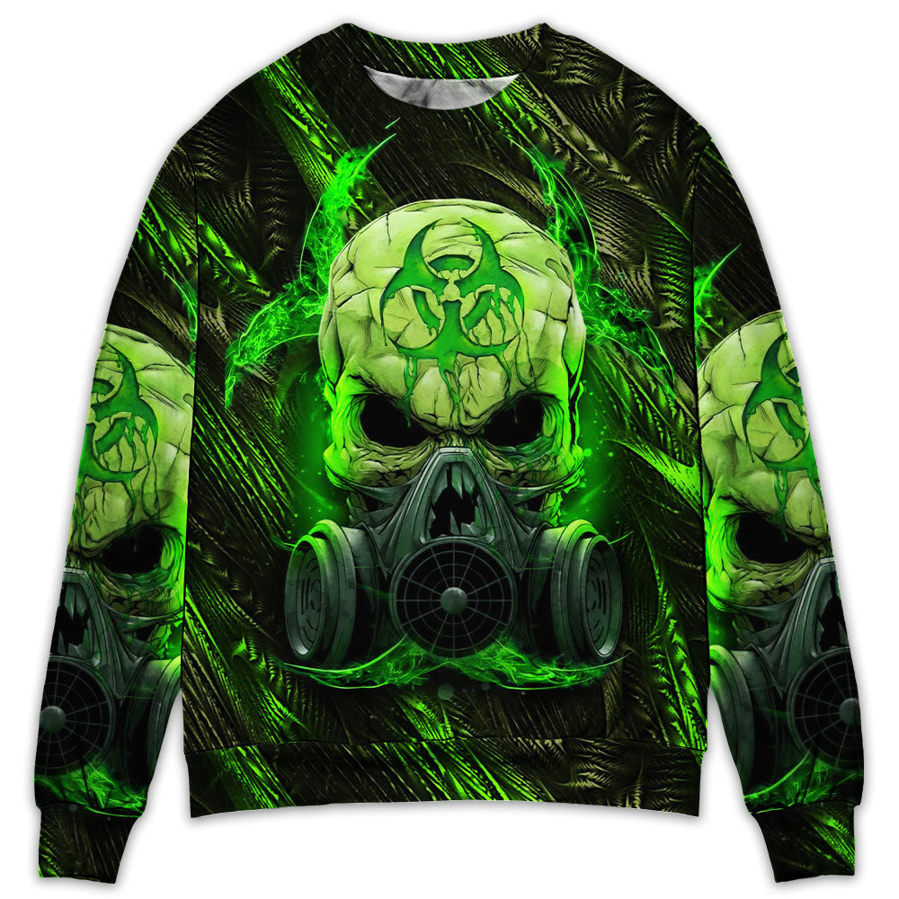 Skull Mask Green Lighting Sweater Ugly Christmas