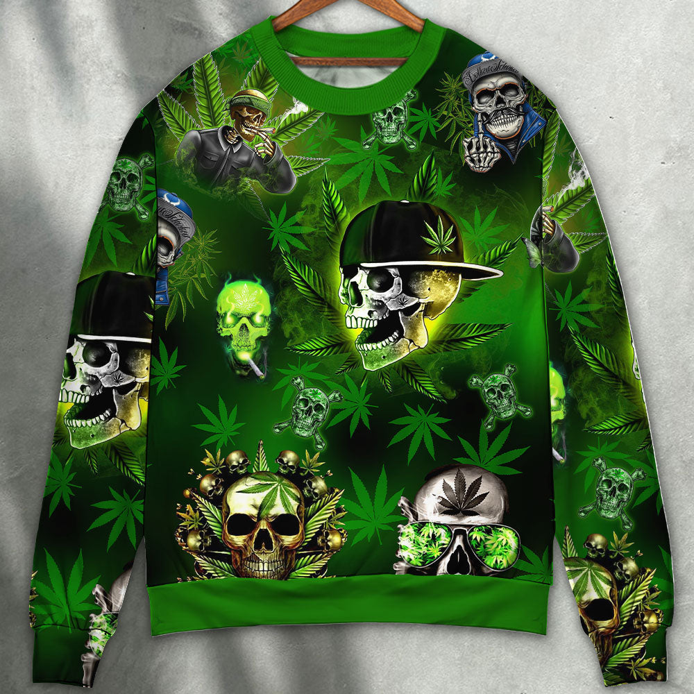 Skull Lets Get High Style Sweater Ugly Christmas