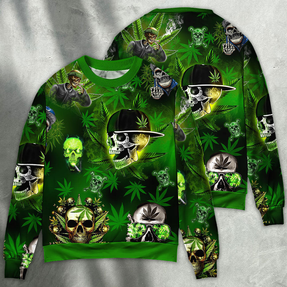 Skull Lets Get High Style Sweater Ugly Christmas