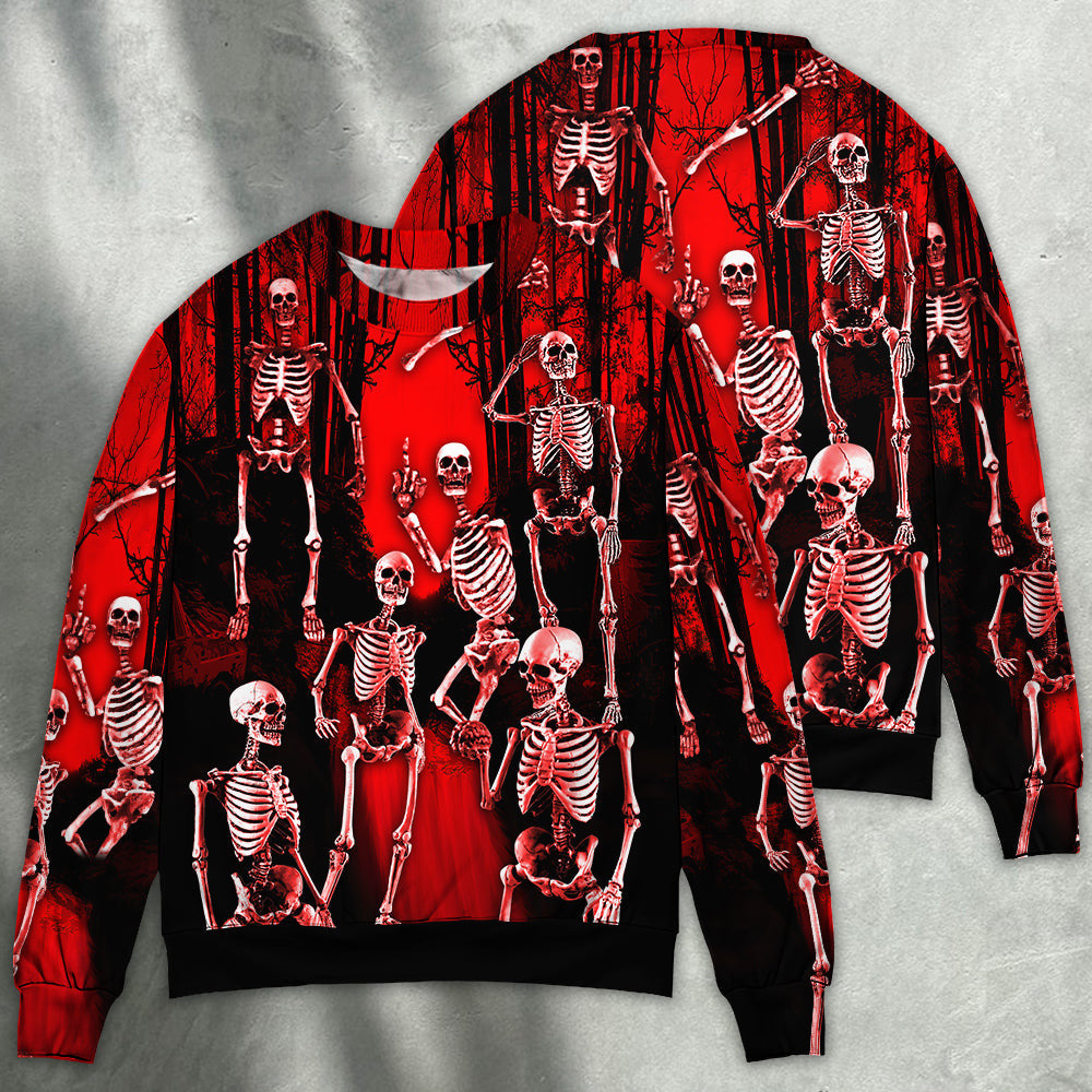 Skull Action Figure Sweater Ugly Christmas