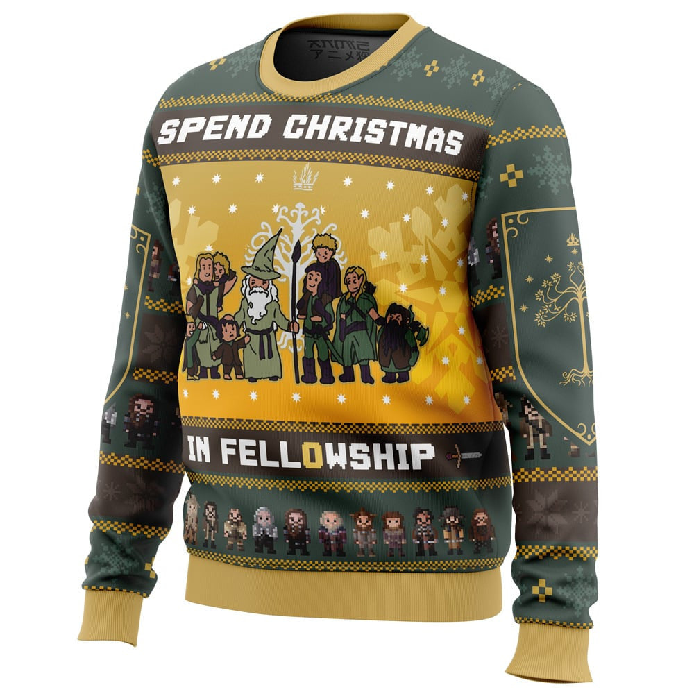 Spend Christmas in Fellowship The Lord of the Rings Ugly Sweater