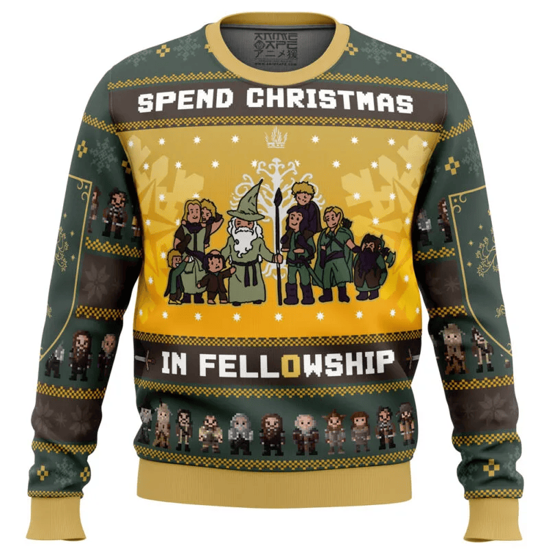 Spend Christmas in Fellowship The Lord of the Rings Ugly Sweater