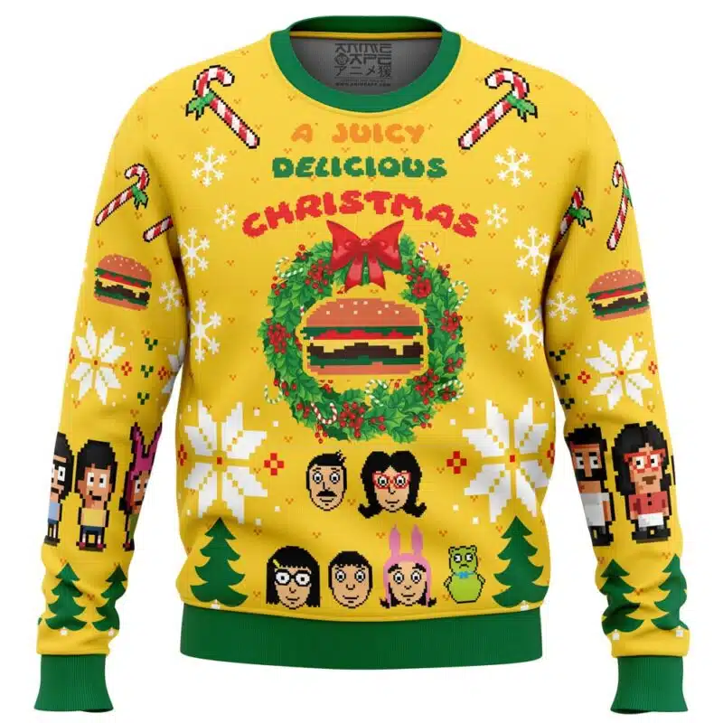 A Juicy Delicious Christmas Bobs Burgers Ugly Sweater
