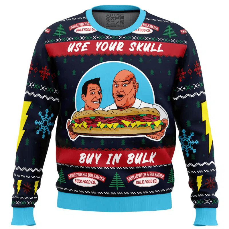 It Bulk and Skull Power Rangers Ugly Christmas Sweater