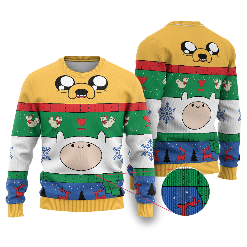 Christmas Finn and Jake Adventure Time Ugly Sweater