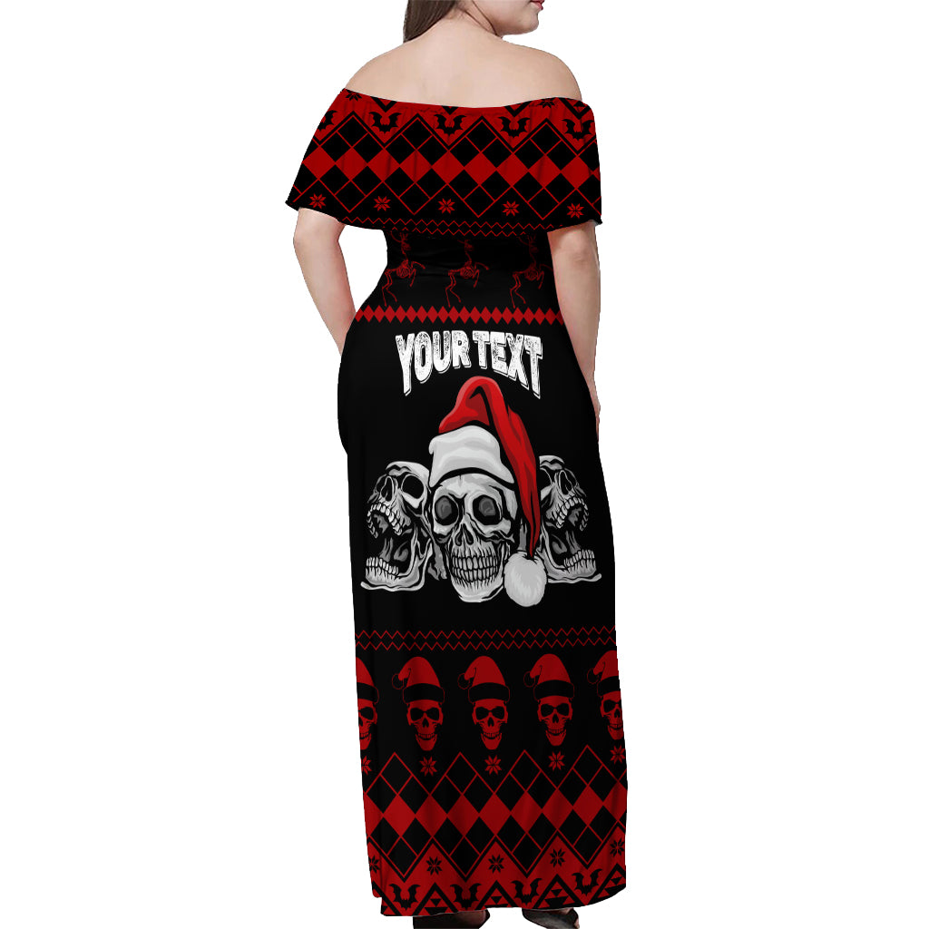 custom-christmas-off-shoulder-maxi-dress-gothic-skull-creepmas