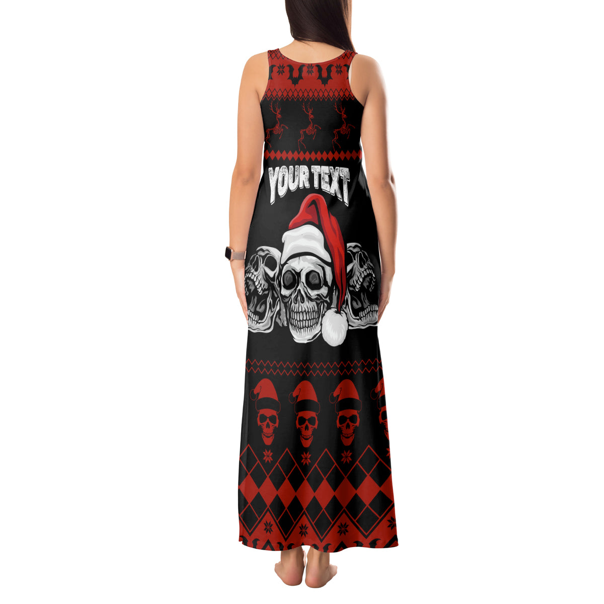 custom-christmas-tank-maxi-dress-gothic-skull-creepmas