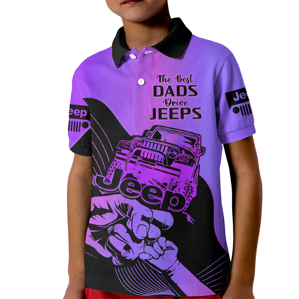 personalised-purple-jeep-dad-kid-polo-shirt-happy-fathers-day-best-dads-drive-jeeps