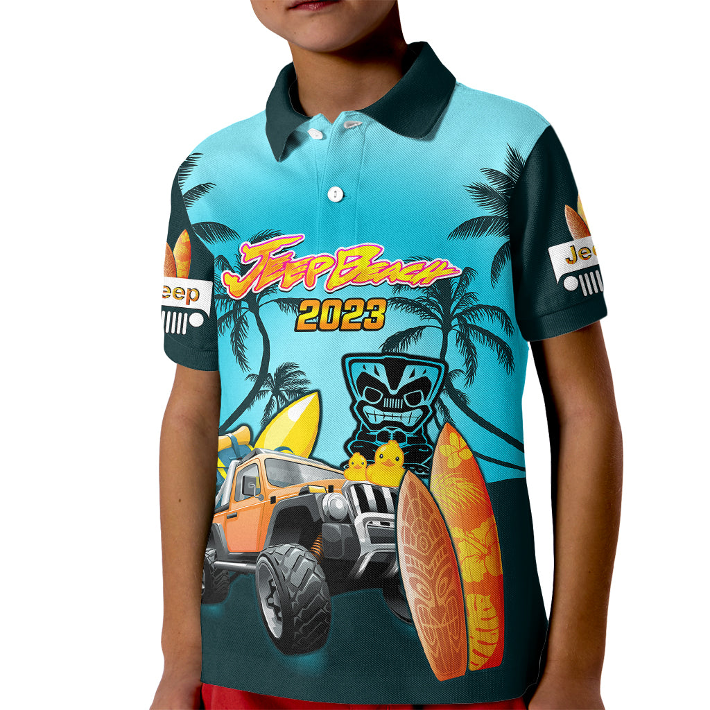 blue-jeep-beach-2023-kid-polo-shirt-happy-20th-anniversary
