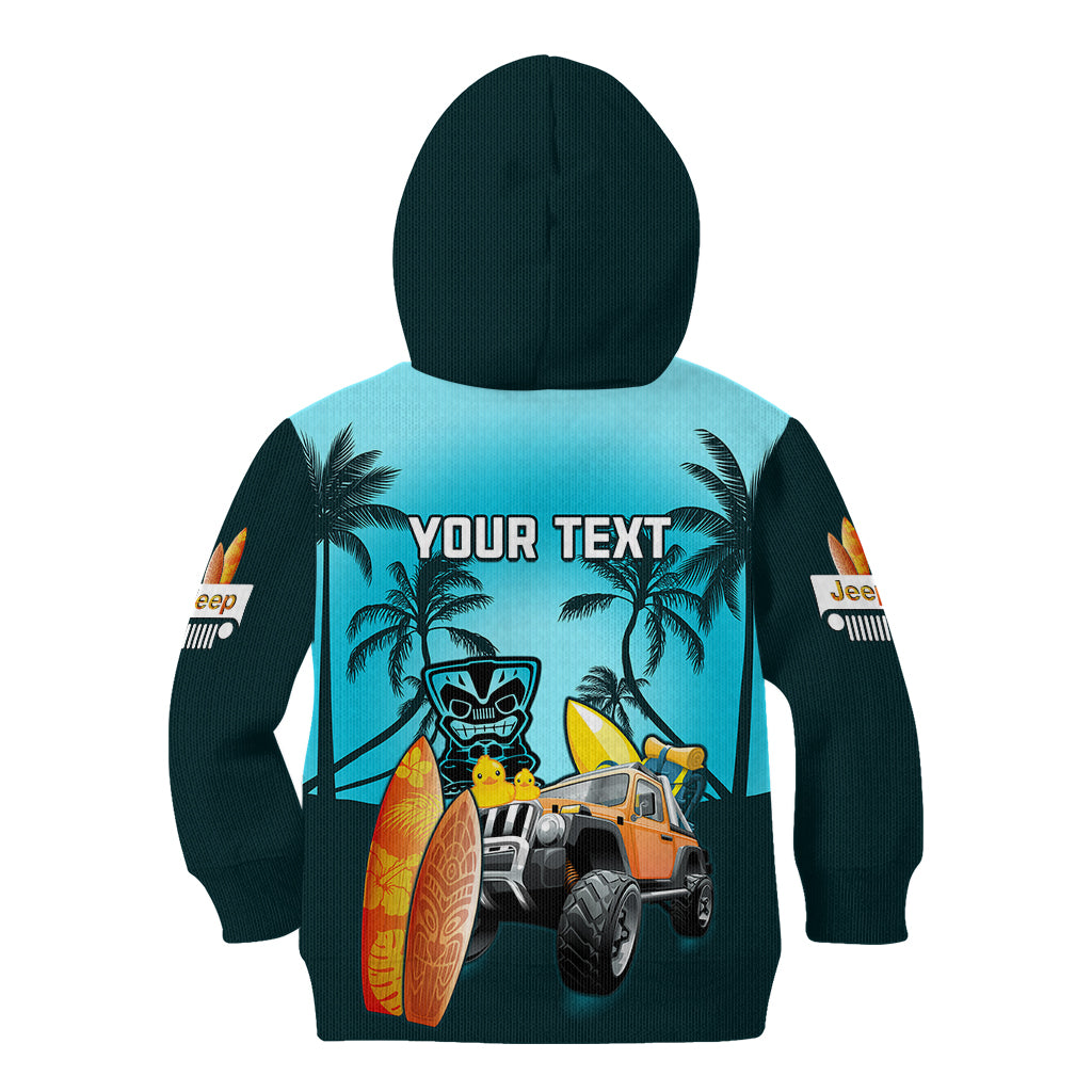personalised-blue-jeep-beach-2023-kid-hoodie-happy-20th-anniversary