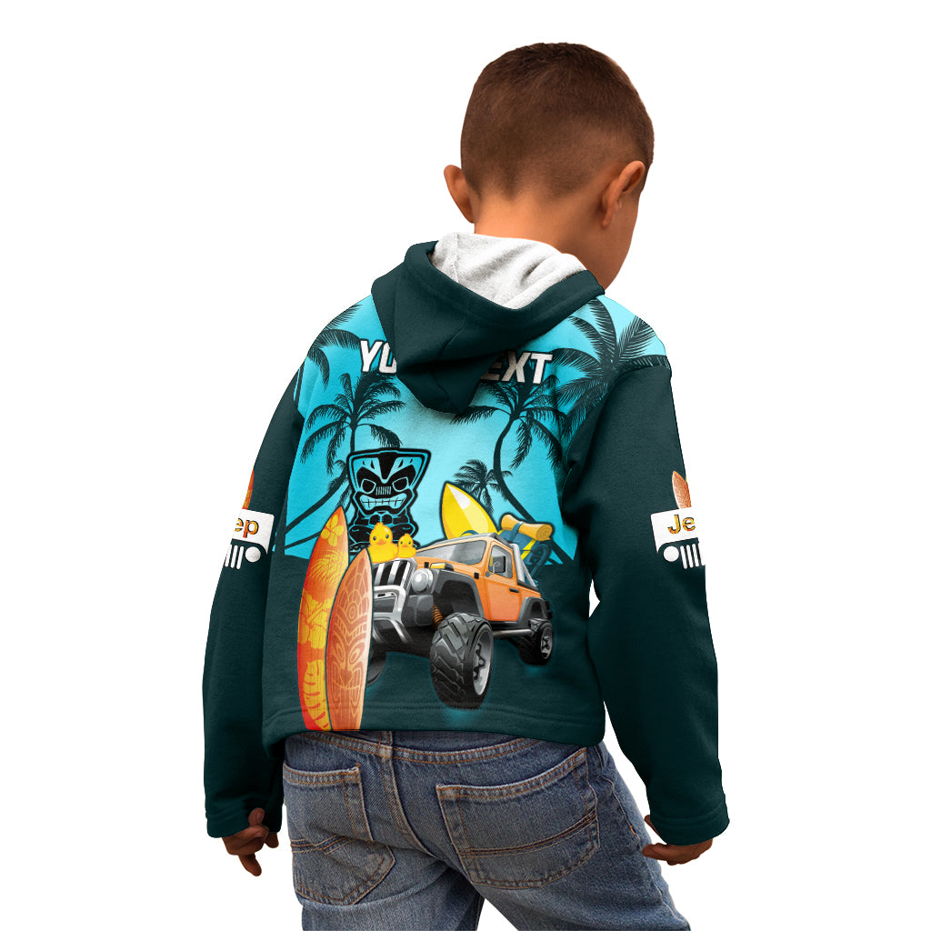 personalised-blue-jeep-beach-2023-kid-hoodie-happy-20th-anniversary