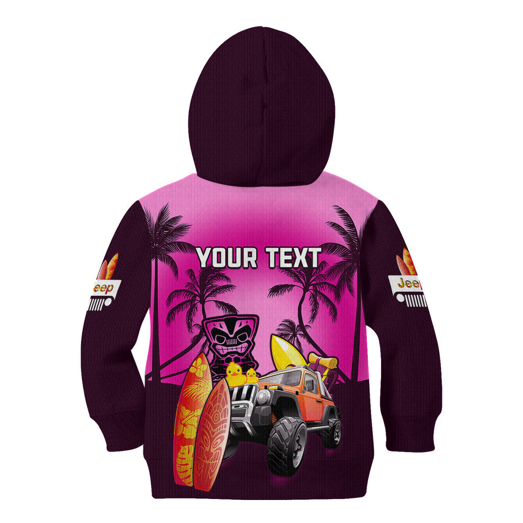 personalised-pink-jeep-beach-2023-kid-hoodie-happy-20th-anniversary