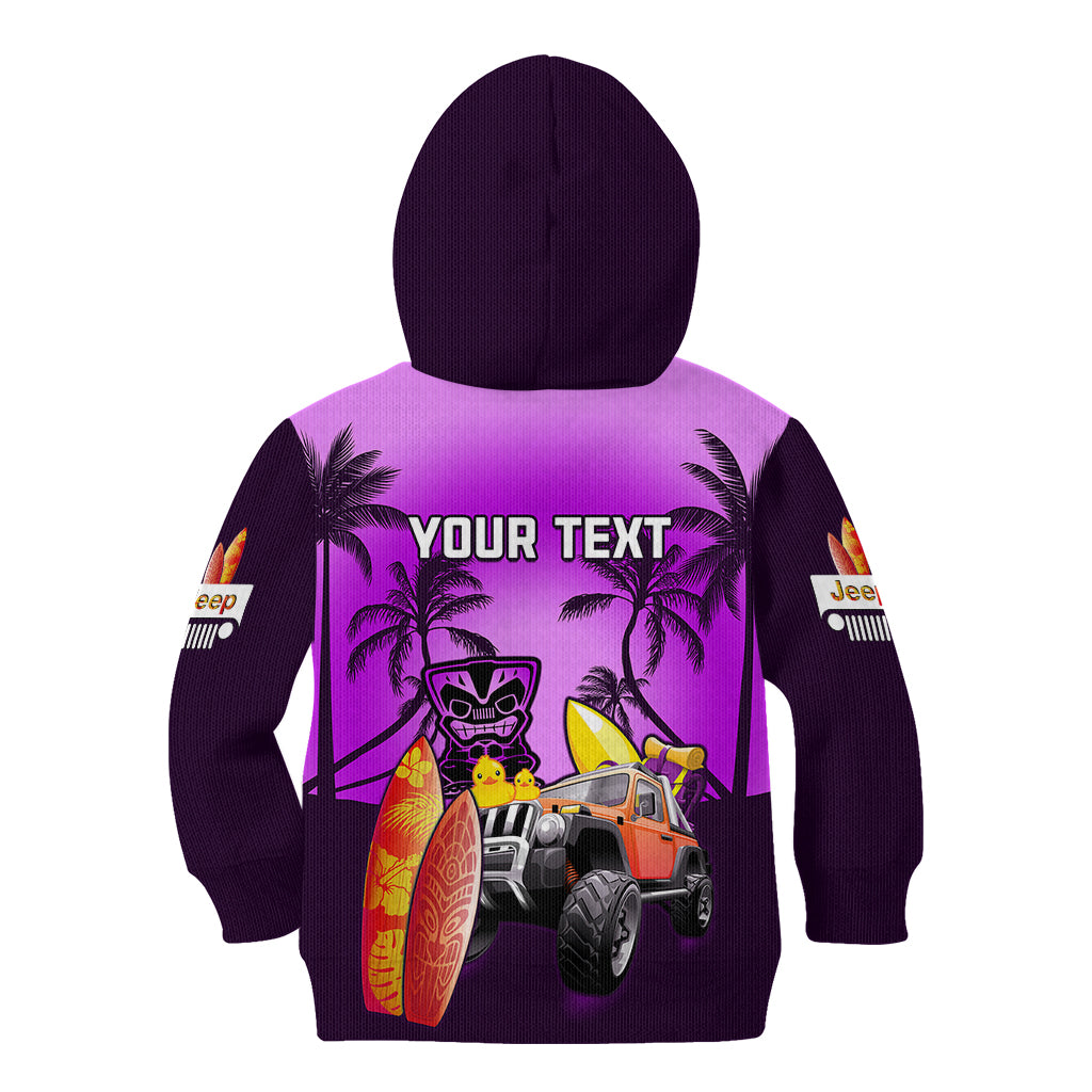 personalised-purple-jeep-beach-2023-kid-hoodie-happy-20th-anniversary