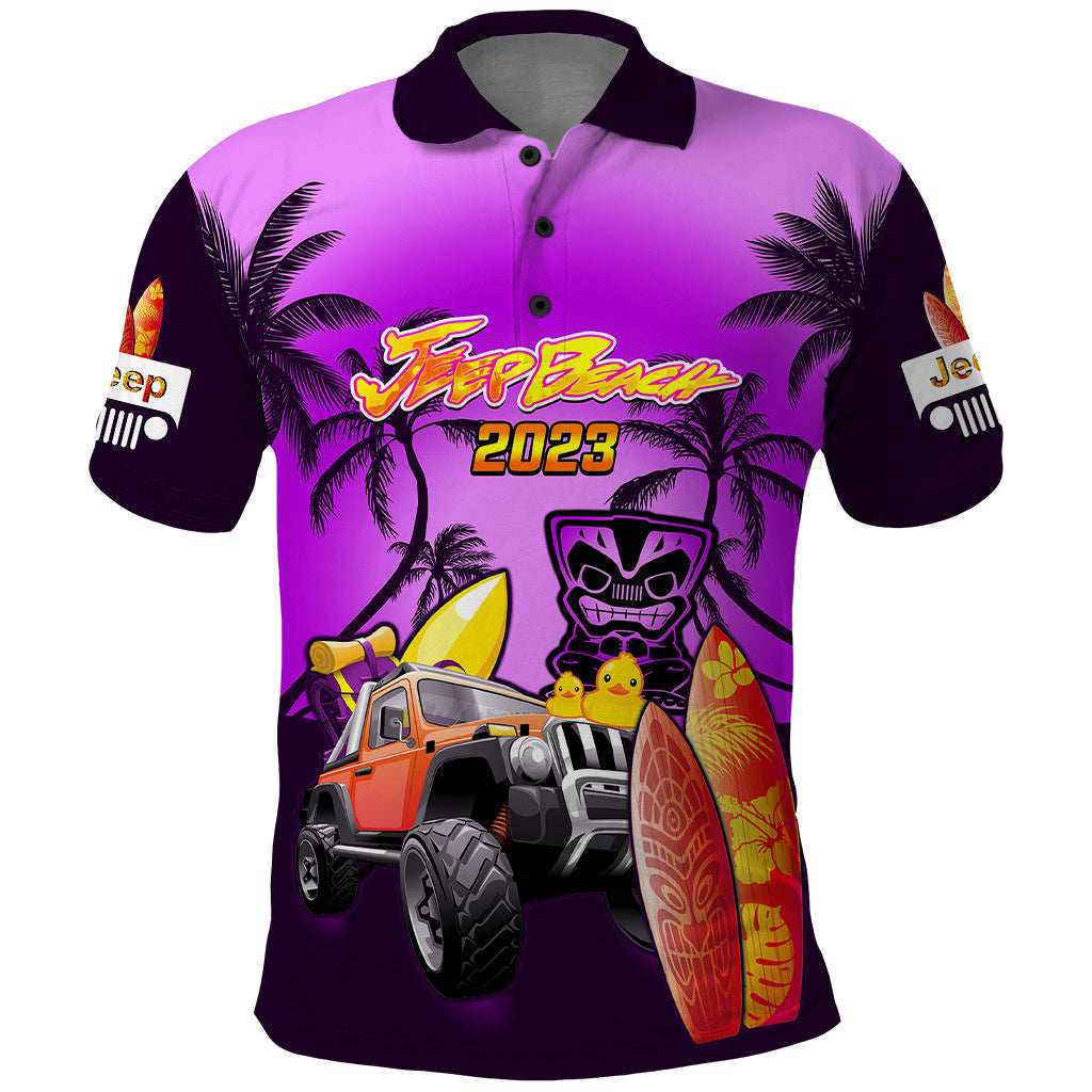 personalised-purple-jeep-beach-2023-polo-shirt-happy-20th-anniversary