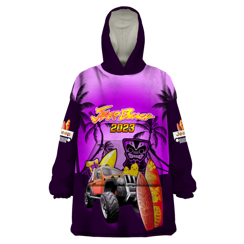 personalised-purple-jeep-beach-2023-wearable-blanket-hoodie-happy-20th-anniversary