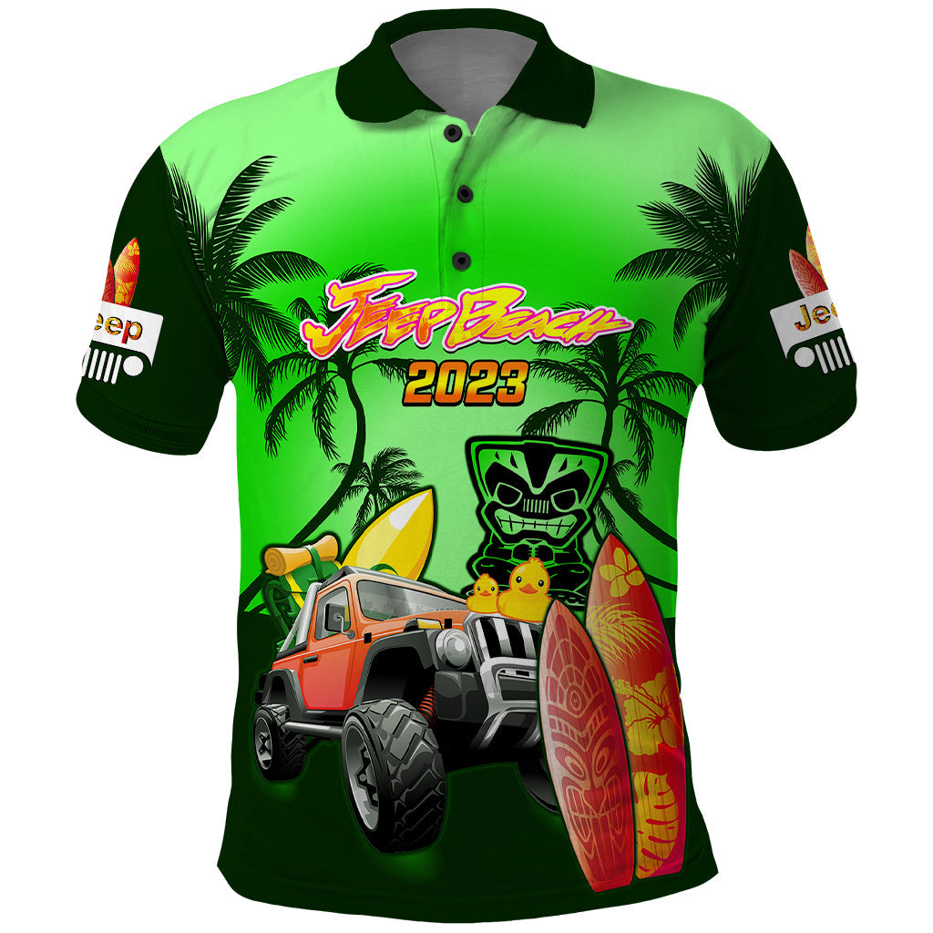 green-jeep-beach-2023-polo-shirt-happy-20th-anniversary