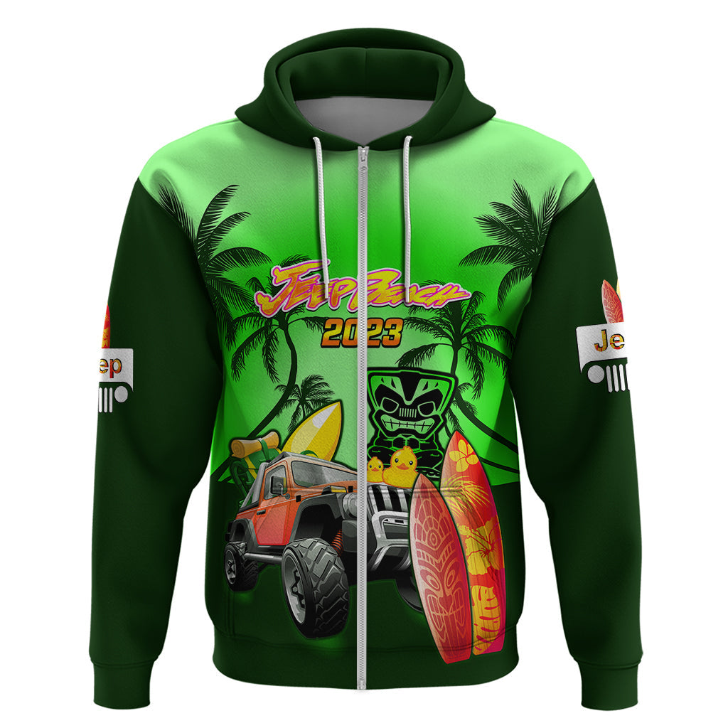 personalised-green-jeep-beach-2023-hoodie-happy-20th-anniversary