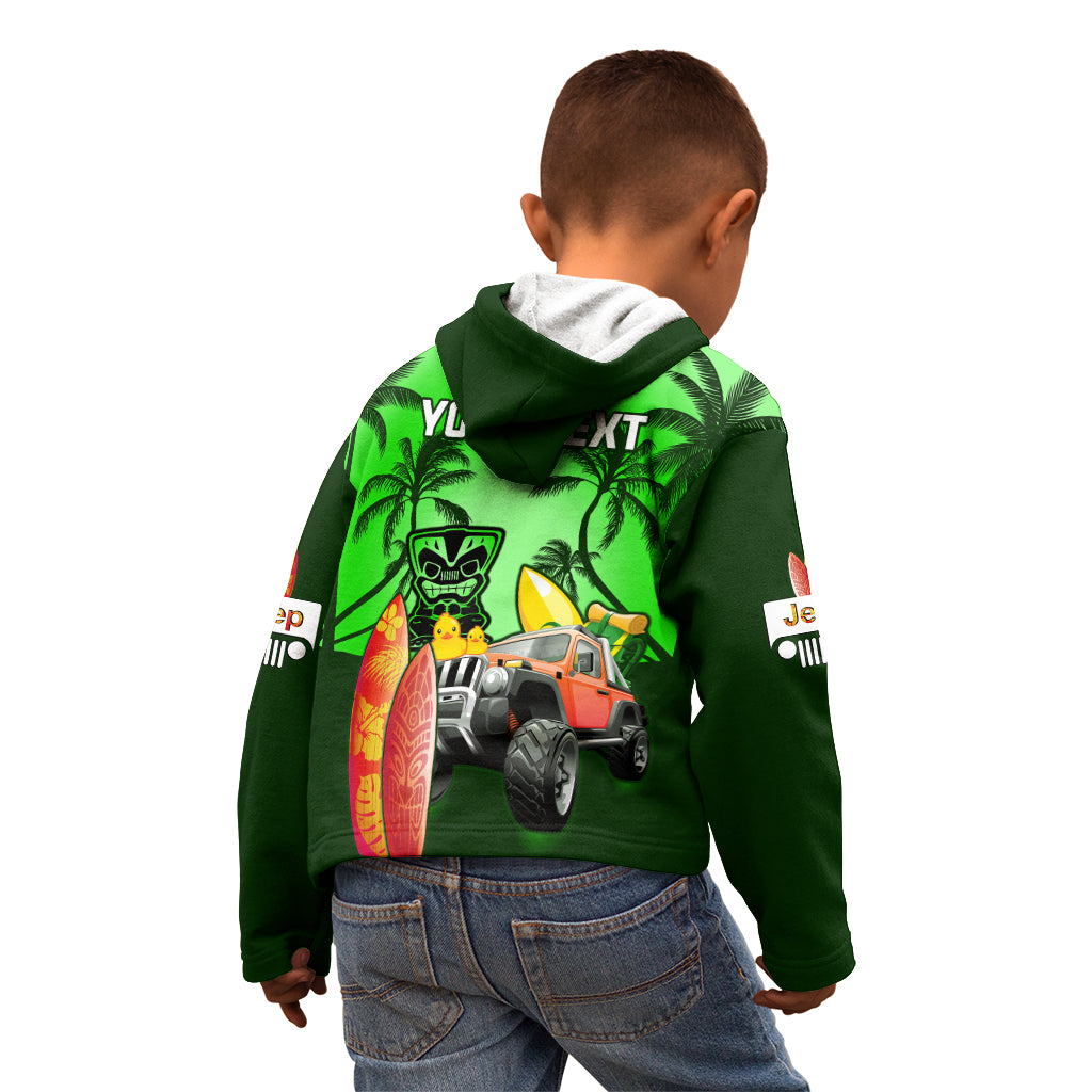 personalised-green-jeep-beach-2023-kid-hoodie-happy-20th-anniversary