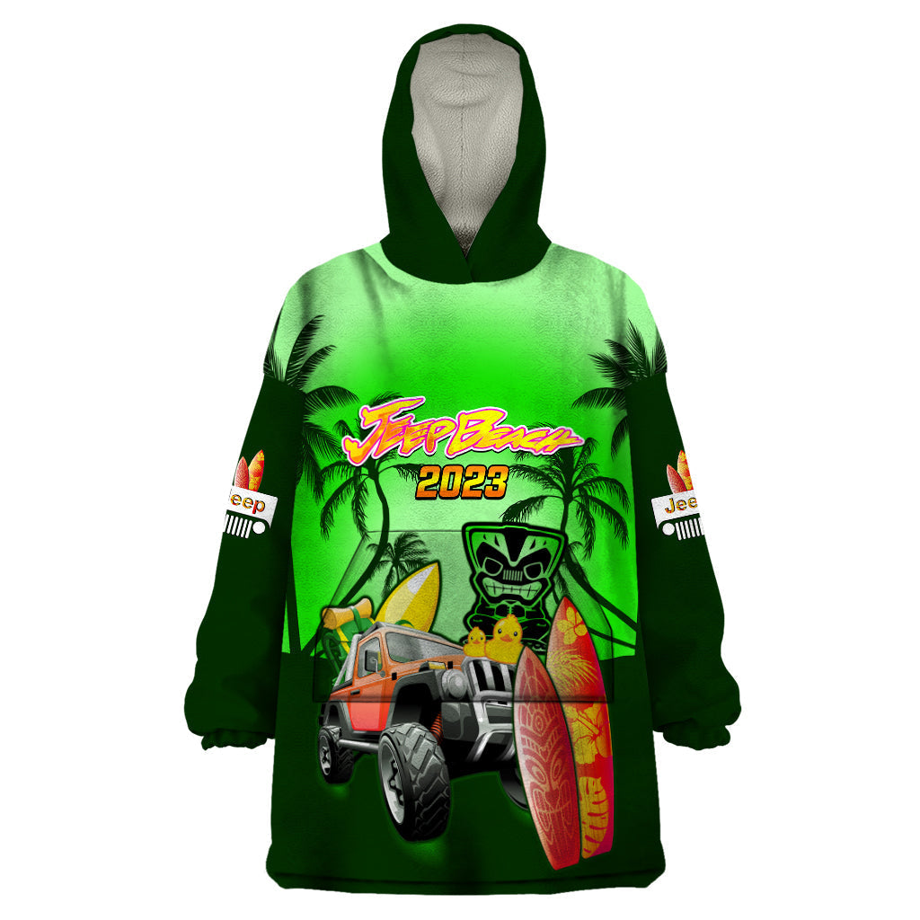 personalised-green-jeep-beach-2023-wearable-blanket-hoodie-happy-20th-anniversary
