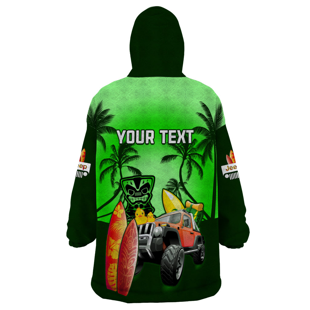 personalised-green-jeep-beach-2023-wearable-blanket-hoodie-happy-20th-anniversary