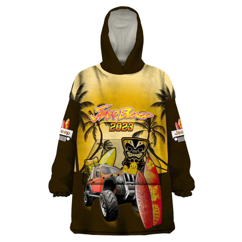 personalised-gold-jeep-beach-2023-wearable-blanket-hoodie-happy-20th-anniversary